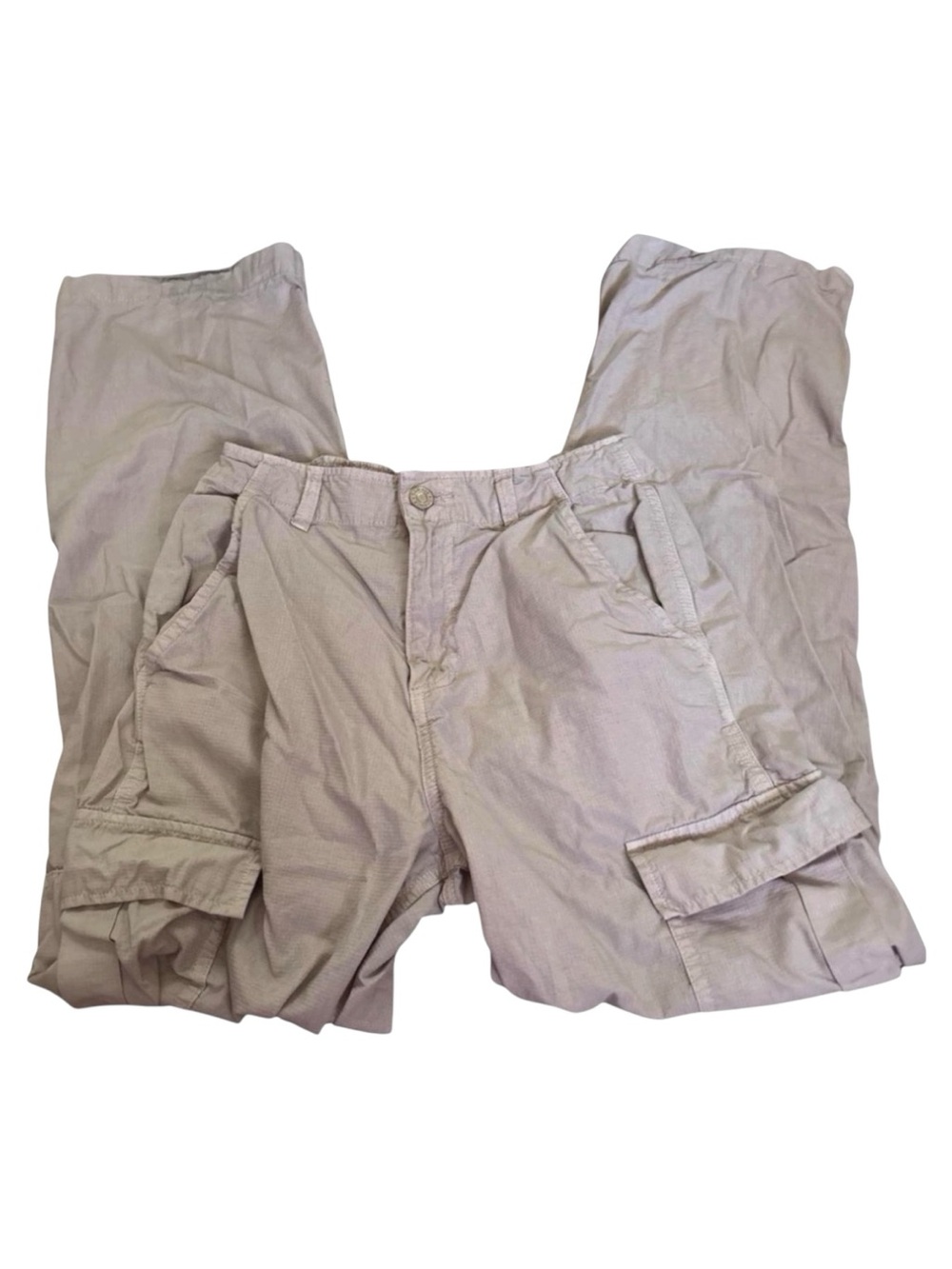 Garage Beige High Rise Loose Baggy Utility Cargo Pants XS
